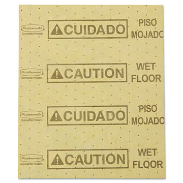 Rubbermaid® Commercial Over-the-spill Pad, "caution Wet Floor", Yellow, 16 1-2" X 20", 22 Sheets-pad freeshipping - TVN Wholesale